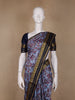 Blue Floral Printed Chiffon Saree