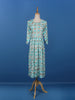Blue Floral Printed Cotton Anarkali Kurti - Diadem