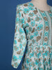 Blue Floral Printed Cotton Anarkali Kurti - Diadem