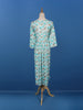 Blue Floral Printed Cotton Anarkali Kurti - Diadem