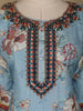 Blue Floral Printed Cotton Salwar Suit - Diadem