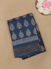 Blue Floral Printed Cotton Saree - Diadem