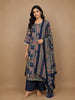 Blue Floral Printed Cotton Salwar Suit