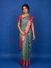Blue Floral Woven Pure Kanchipuram Silk Saree