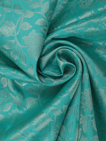 Blue Floral Woven Pure Kanchipuram Silk Saree - Diadem