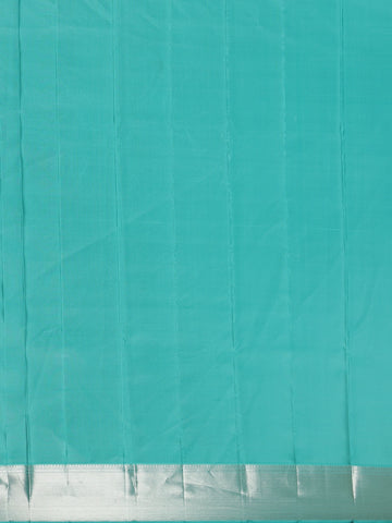 Blue Floral Woven Pure Kanchipuram Silk Saree - Diadem