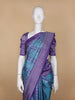 Blue Floral Woven Pure Kanchipuram Silk Saree - Diadem
