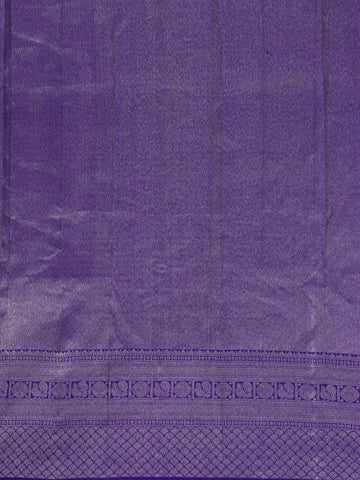 Blue Floral Woven Pure Kanchipuram Silk Saree - Diadem