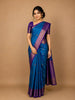 Blue Floral Woven Pure Kanchipuram Silk Saree