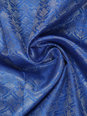 Blue Floral Woven Pure Kanchipuram Silk Saree - Diadem