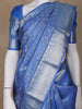 Blue Floral Woven Pure Kanchipuram Silk Saree - Diadem