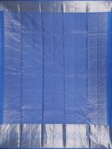 Blue Floral Woven Pure Kanchipuram Silk Saree - Diadem