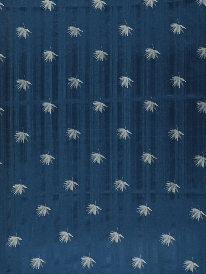 Blue Floral and Bird Designed Semi Tussar Saree - Diadem
