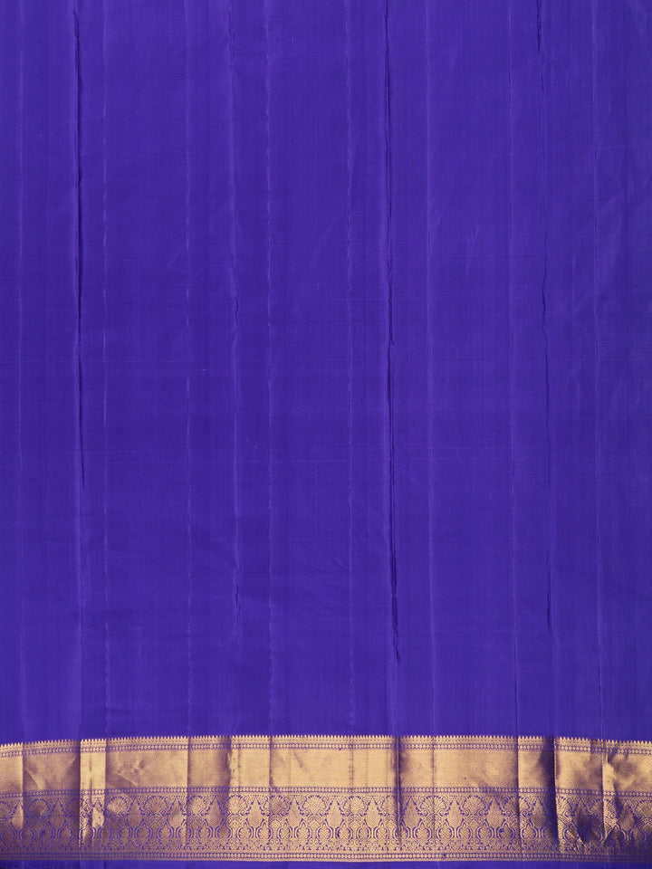 Blue Floral Woven Pure Kanchipuram Silk Saree - Diadem