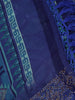 Blue Geometric Motif Print with Beaded Synthetic Saree - Diadem