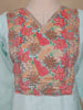 Blue Grey Floral Cotton Straight Cut Salwar Suit - Diadem