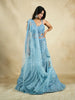 Blue Grey Sequins Embroidery Party Wear Mermaid Lehenga - Diadem