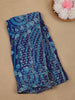 Blue Leaf Print Design with Beaded Synthetic Saree - Diadem
