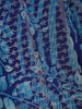 Blue Leaf Print Design with Beaded Synthetic Saree - Diadem