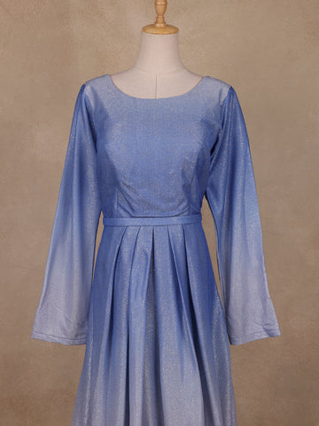 Ombre Effect Shimmer Solid Party Wear Gown - Diadem