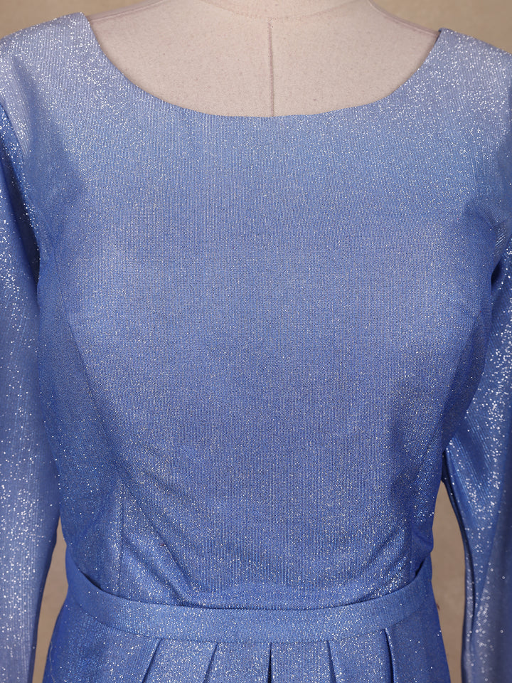 Ombre Effect Shimmer Solid Party Wear Gown - Diadem