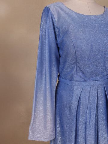 Ombre Effect Shimmer Solid Party Wear Gown - Diadem