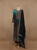 Blue Ombre and Floral Designed Semi Silk Salwar Suit - Diadem