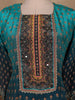 Blue Ombre and Floral Designed Semi Silk Salwar Suit - Diadem