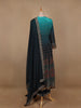 Blue Ombre and Floral Designed Semi Silk Salwar Suit - Diadem