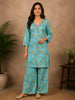 Blue Paisley Designed Cotton Salwar Suit