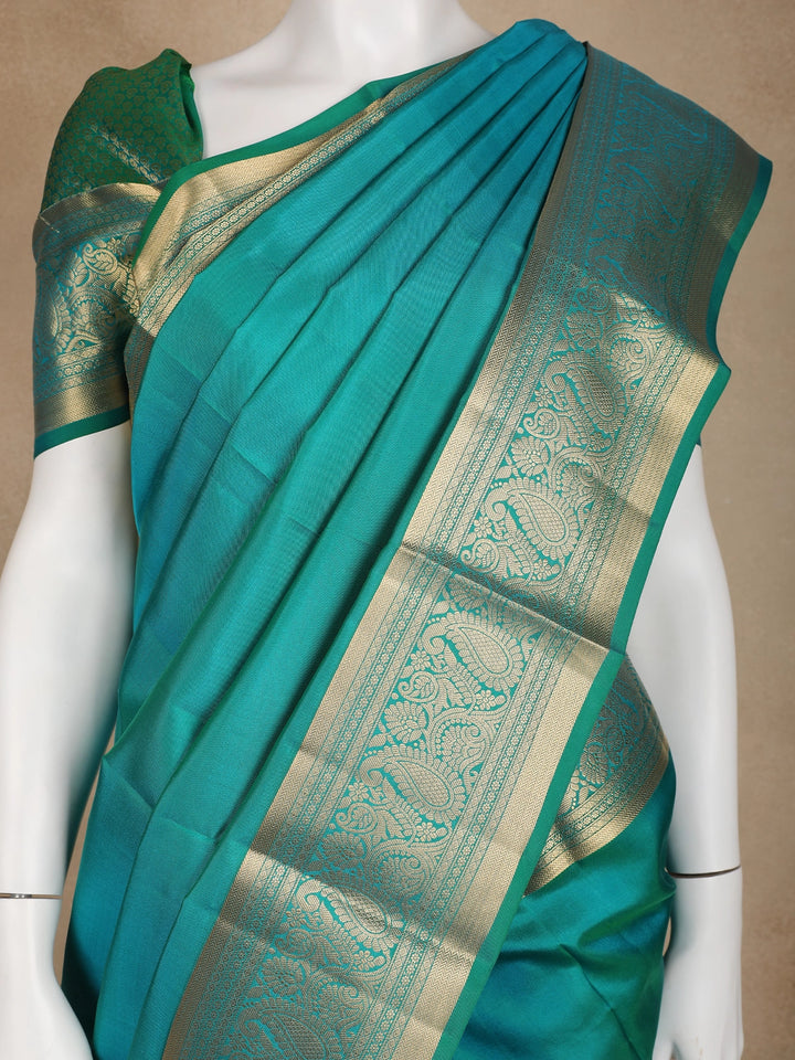 Blue Paisley Woven Silk saree - Diadem