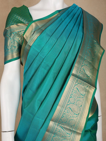 Blue Paisley Woven Silk saree - Diadem