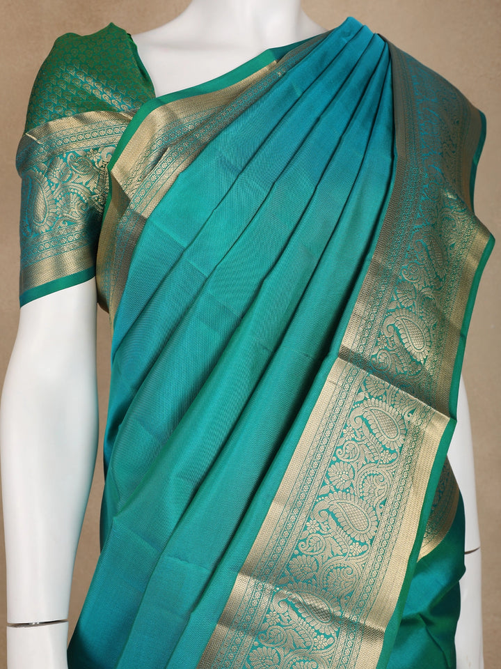 Blue Paisley Woven Silk saree - Diadem