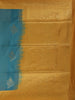 Blue Semi Silk Stripes And Floral Designed Saree - Diadem