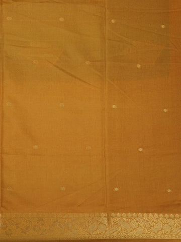 Blue Semi Silk Stripes And Floral Designed Saree - Diadem