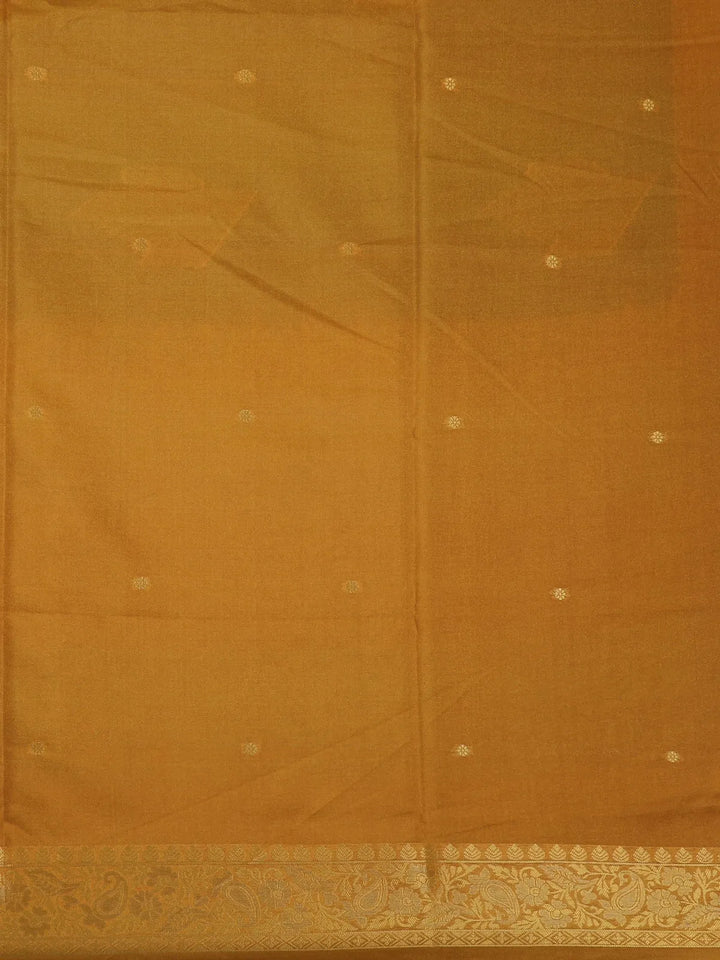 Blue Semi Silk Stripes And Floral Designed Saree - Diadem