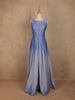 Blue Shimmer Solid And Glitter Party Wear Gown - Diadem
