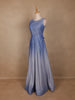 Blue Shimmer Solid And Glitter Party Wear Gown - Diadem