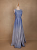 Blue Shimmer Solid And Glitter Party Wear Gown - Diadem