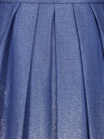 Blue Shimmer Solid And Glitter Party Wear Gown - Diadem