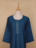 Blue Solid Casual Cotton Kurti - Diadem