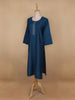 Blue Solid Casual Cotton Kurti - Diadem