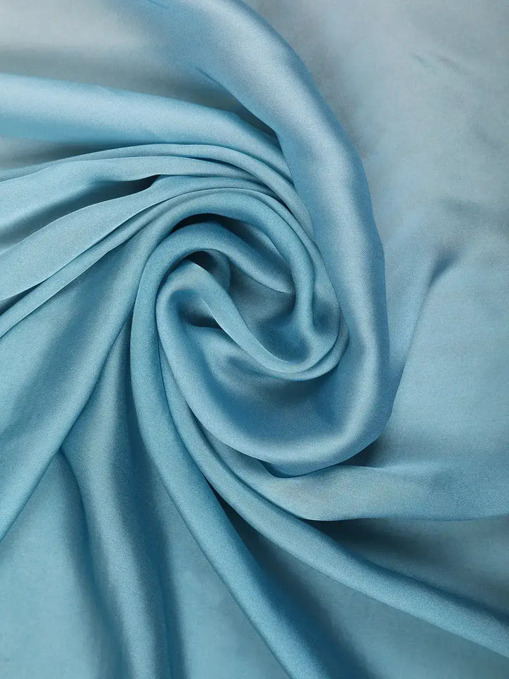 Blue Solid Satin Fancy Saree with Designed Border - Diadem