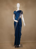 Blue Stone Embellishment Chiffon Saree - Diadem