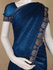 Blue Stone Embellishment Chiffon Saree - Diadem