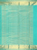 Blue Stripes And Floral Woven Pure Kanchipuram Silk Saree - Diadem