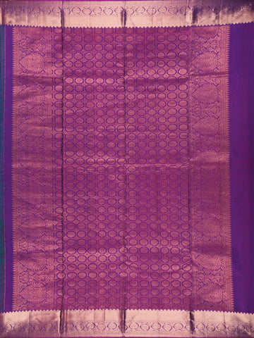 Blue Vaira oosi Woven Pure Kanchipuram Silk Saree - Diadem