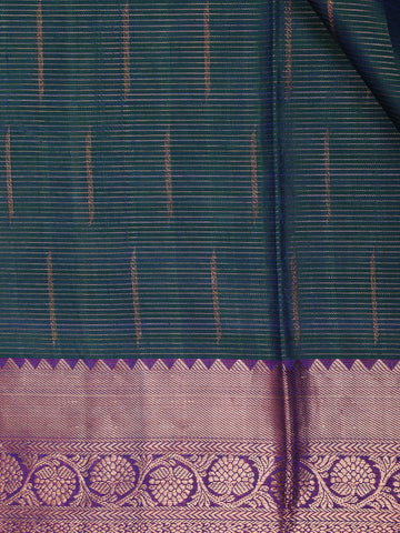 Blue Vaira oosi Woven Pure Kanchipuram Silk Saree - Diadem