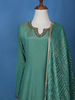 Blue  Zardosi Worked Semi Silk Salwar Suit