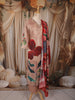 Blush Beige Floral Printed Design Crepe Straight Cut Salwar Suit with Dupatta
